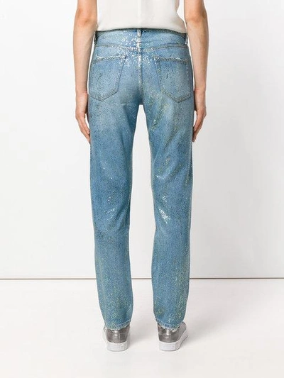 Shop Mira Mikati High-rise Glitter Jeans - Blue