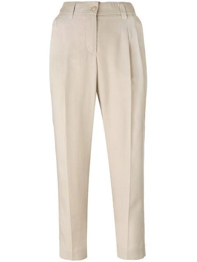 Blumarine Front Pleat Cropped Trousers | ModeSens