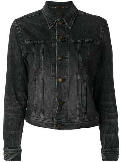 Shop Saint Laurent Button Jacket - Black