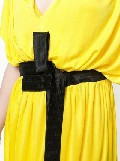 Shop Vionnet Draped Plunge-neck Dress - Yellow