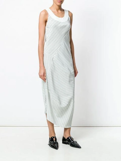 Shop Victoria Beckham Striped Midi Dress - White