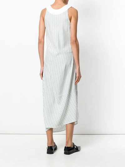 Shop Victoria Beckham Striped Midi Dress - White