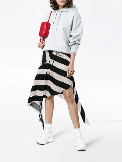Shop Marques' Almeida Maled Asymmetric Stripe Skirt In Black
