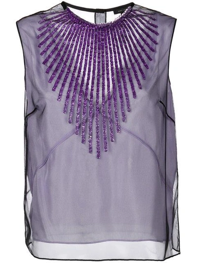 Shop Marc Jacobs Tulle Embellished Tank Top In Pink