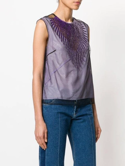 Shop Marc Jacobs Tulle Embellished Tank Top In Pink