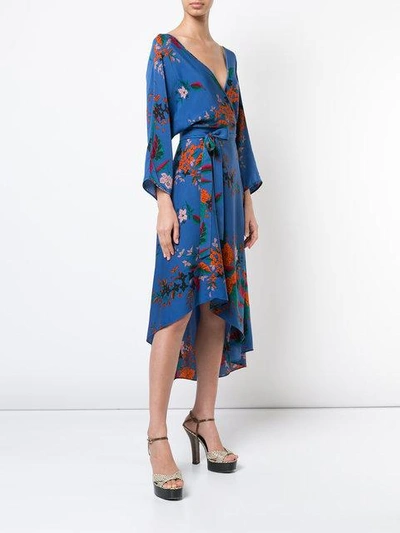 Shop Diane Von Furstenberg Eloise Asymmetric Mini Dress In Blue