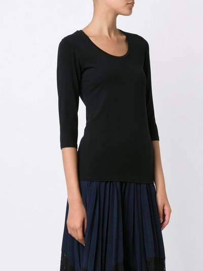 Shop Majestic Scoop Neck T In Black