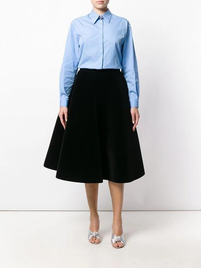 Shop N°21 Midi Flared Skirt In Black