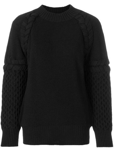 Shop Sacai Textured-knit Sweater