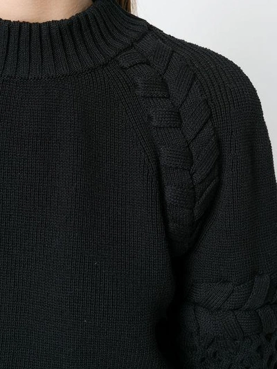 Shop Sacai Textured-knit Sweater
