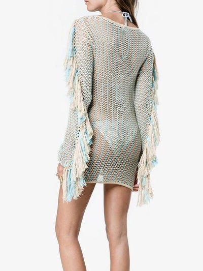 Shop A Peace Treaty Fringed Crochet Dress - Multicolour