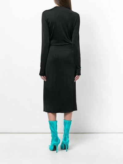 Shop Alexandre Vauthier Midi Wrap Dress - Black