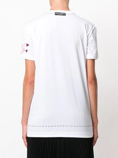 Shop Dolce & Gabbana Appliqué Detail T-shirt In White