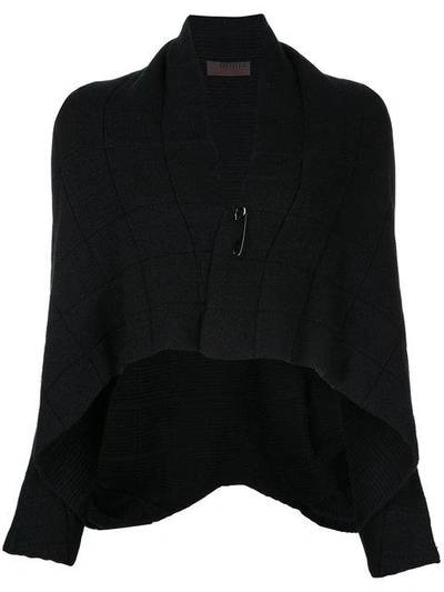 Shop Oyuna Quilted Effect Pinned Cardigan - Black