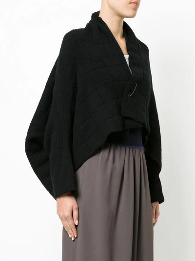 Shop Oyuna Quilted Effect Pinned Cardigan - Black