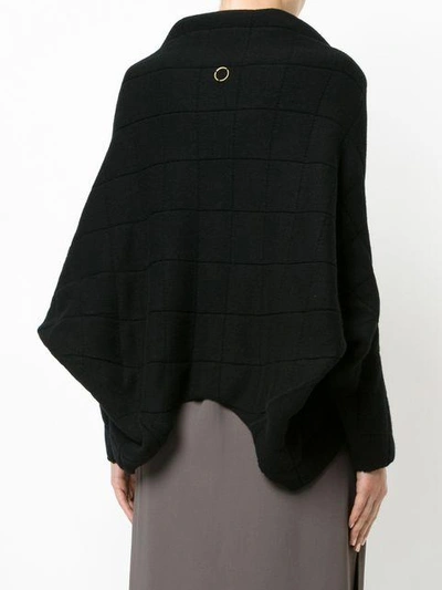 Shop Oyuna Quilted Effect Pinned Cardigan - Black