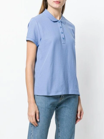 Shop Moncler Slim Fit Polo Shirt - Blue