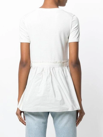 Shop Moncler Tie Waist T-shirt In White