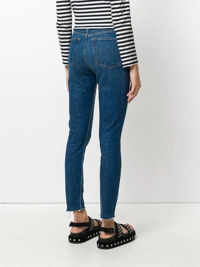 Shop Re/done High Rise Ankle Crop Jeans In Blue