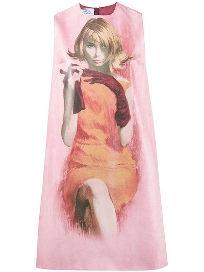 Shop Prada Pin Up Print Shift Dress