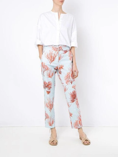 Shop Andrea Marques Printed Straight-leg Trousers