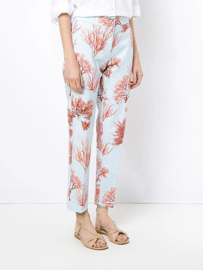 Shop Andrea Marques Printed Straight-leg Trousers