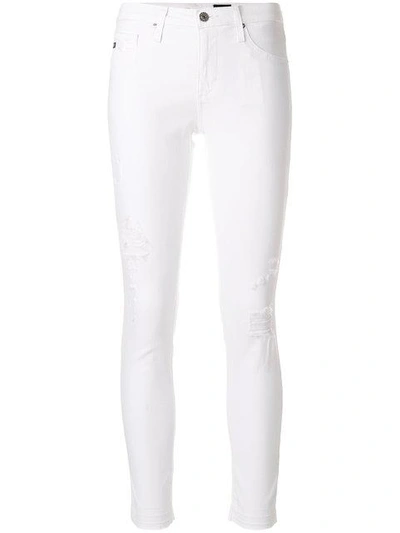 Shop Ag Distressed Skinny Jeans In White