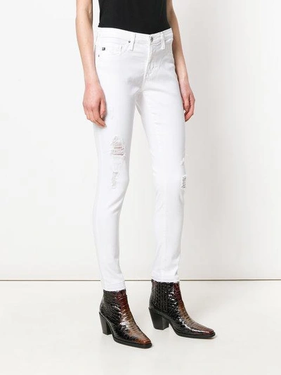 Shop Ag Distressed Skinny Jeans In White