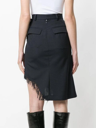 Shop Facetasm Skirt With Stripes In Blue