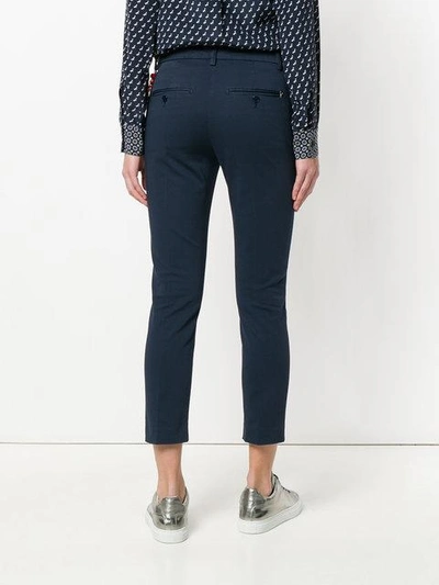 Shop Dondup Cropped Skinny Trousers - Blue