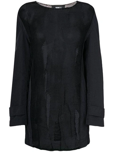 Shop Yang Li Sheer Coat Sleeve Sweater In Black