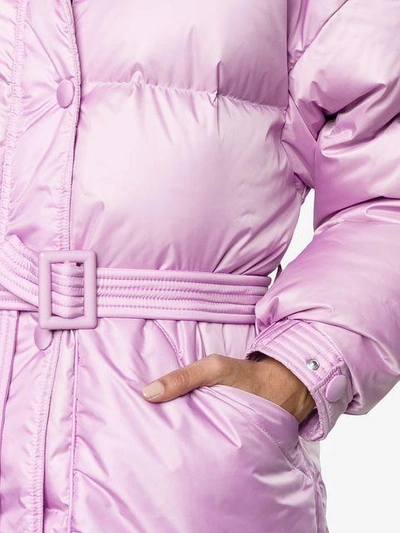 Shop Ienki Ienki Purple Michelin Belted Puffer Jacket