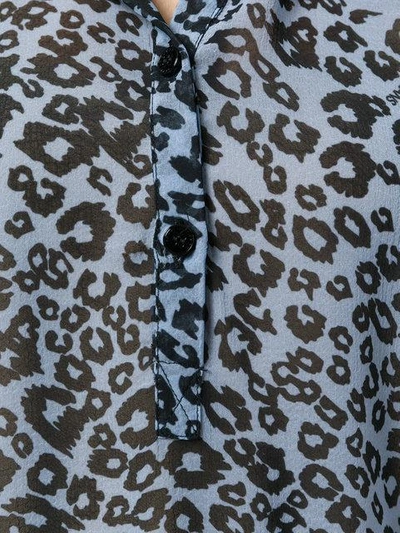 Shop Versace Jeans Ruffled Leopard Print Blouse - Blue