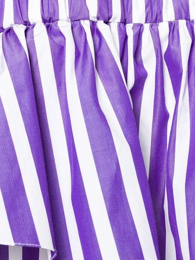 Shop Maison Rabih Kayrouz Off-shoulder Striped Dress In Purple