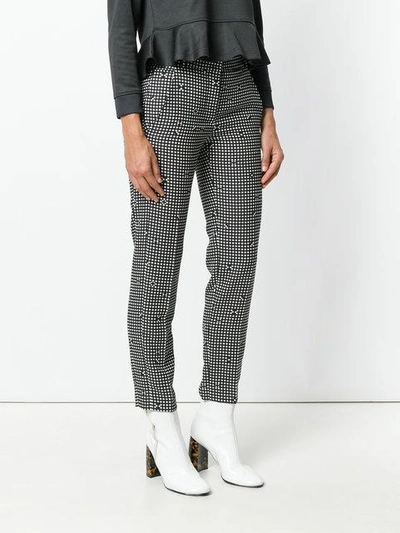 Shop Carven Checked Tapered Trousers In Black