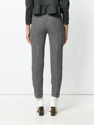 Shop Carven Checked Tapered Trousers In Black