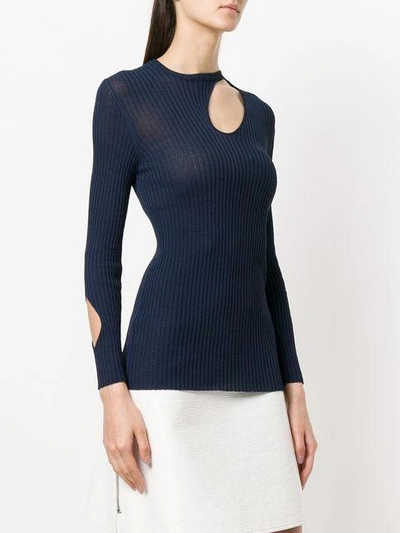 Shop Drome Cutout Detail Knitted Blouse - Blue