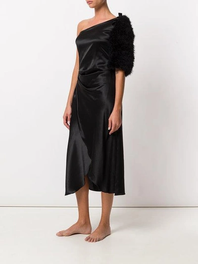 Shop Maguy De Chadirac One-shoulder Night Dress In Black