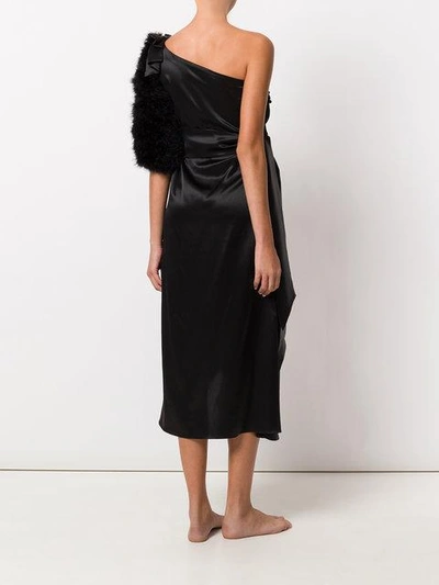 Shop Maguy De Chadirac One-shoulder Night Dress In Black