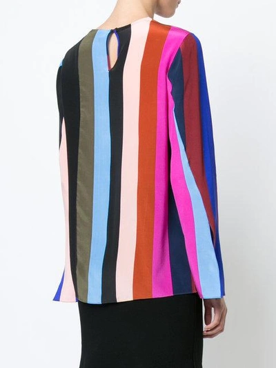 Shop Diane Von Furstenberg Dvf  Carson Stripe Longsleeved Blouse - Multicolour
