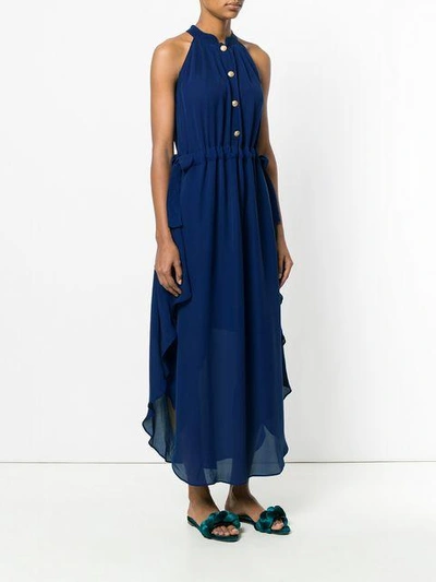 Shop Pierre Balmain Sleeveless Midi Dress - Blue