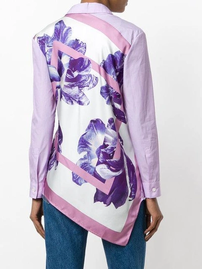 Shop Ferragamo Salvatore  Floral Back Asymmetric Shirt - Pink