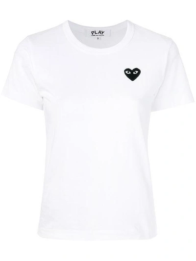 Shop Comme Des Garçons Play Short Sleeve 'play' T-shirt In White