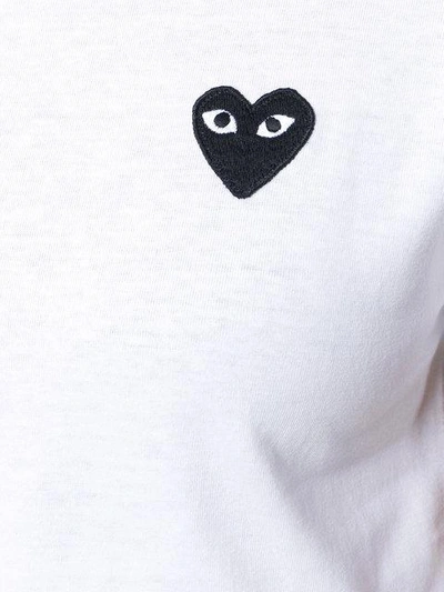 Shop Comme Des Garçons Play Short Sleeve 'play' T-shirt In White
