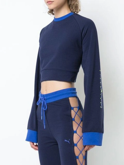 Shop Fenty X Puma Laced Sweatshirt - Blue