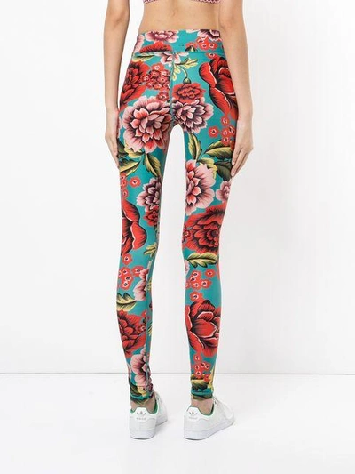 Shop The Upside Floral Print Leggings - Green