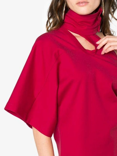 Ambush Asymmetric Cut Out Top - Red In Red