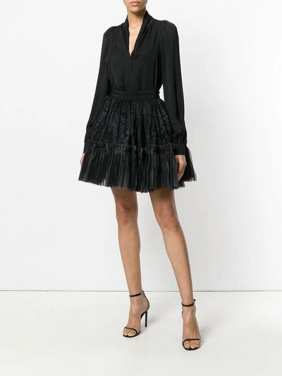 Shop Amen Full Lace Pleated Skirt - Black