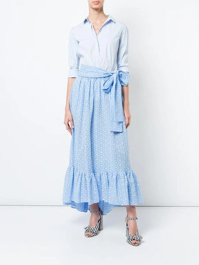 Shop Lisa Marie Fernandez Eyelet Maxi Skirt - Blue