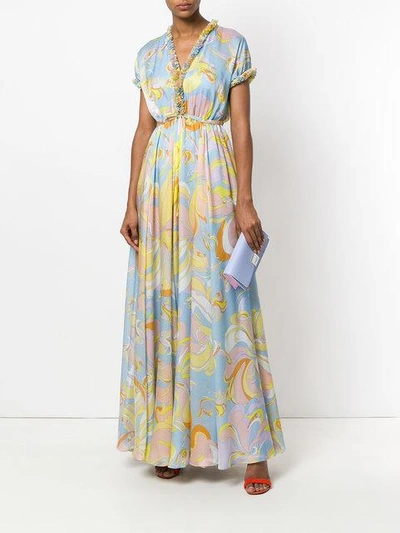 Shop Emilio Pucci Long Printed Dress In Multicolour